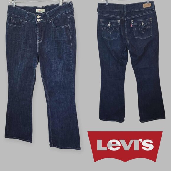 LEVIS 526 Slender Boot Dark Denim Jeans Womens 32 X29 - Picture 1 of 14